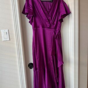DKNY Vibrant Purple Asymmetrical Dress